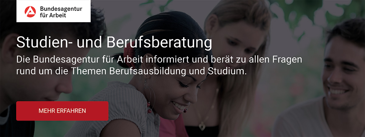 Die Bundesagentur f¸r Arbeit informiert und ber‰t zu allen Fragen rund um die Themen Berufsausbildung und Studium an dieser Schule. Weitere Informationen dazu im Portal der Bundesagentur f¸r Arbeit.